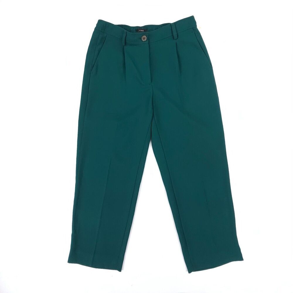 NEW J Crew Tailored easy pant 365 crepe Dark Spruce Old Money Preppy Tailored 8